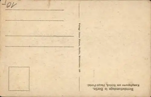 Ak Berlin Mitte, Zerstörungen am Schloss, Revolutionstage