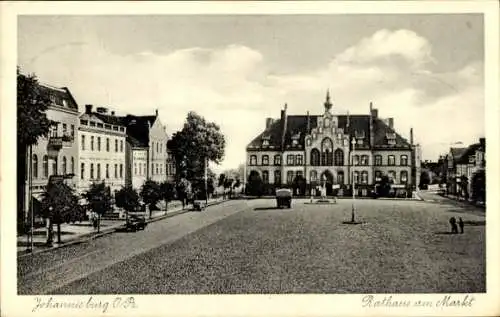 Ak Pisz Johannisburg Ostpreußen, Rathaus am Markt