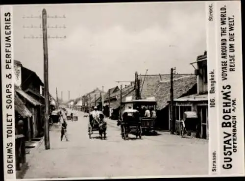 Foto Bangkok Thailand, Straßenpartie, Reklame Gustav Boehm's Toilet Soaps