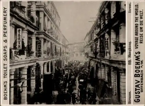 Foto Hongkong China, Straßenpartie, Gustav Boehm's Toilet Soaps