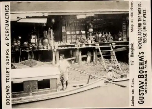 Foto Bangkok Thailand, Laden am Fluss, Gustav Boehm's Toilet Soaps