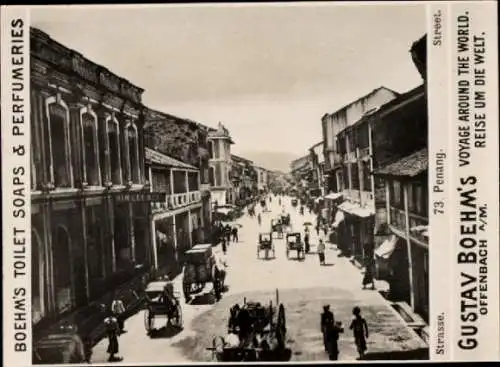 Foto Penang Malaysia, Straßenpartie, Gustav Boehm's Toilet Soaps