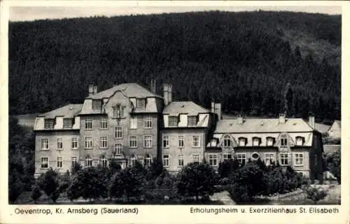Ak Oeventrop Arnsberg im Sauerland, Erholungsheim Haus St. Elisabeth, Außenansicht