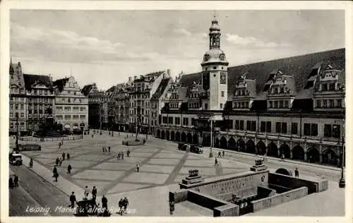 Ak Leipzig in Sachsen, Markt, altes Rathaus