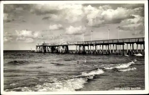 Ak Ostseebad Bansin auf Usedom, Seebrücke