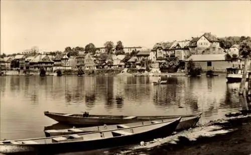 Ak Havelberg in Sachsen Anhalt, Havelufer, Ruderboote