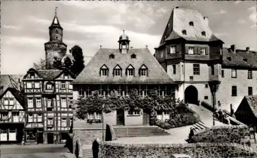 Ak Idstein im Taunus Hessen, Rathaus, Hexenturm