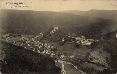Ak Schwarzburg in Thüringen, Blick vom Trippstein