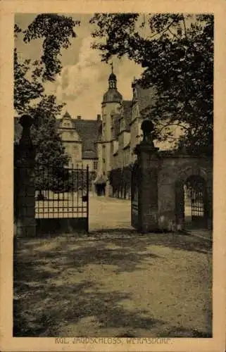 Ak Wermsdorf in Sachsen, Königliches Jagdschloss, Tor