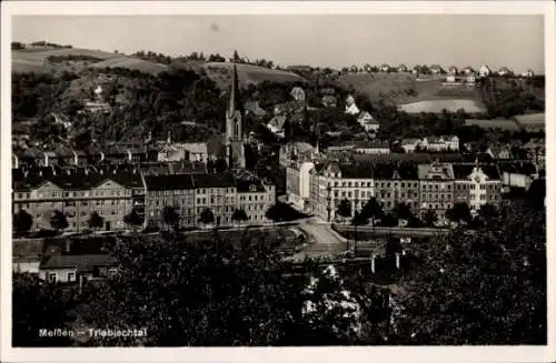 Ak Meißen in Sachsen, Blick ins Triebischtal, Kirche