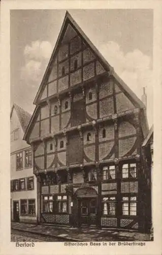 Ak Herford in Westfalen, historisches Haus, Brüderstraße