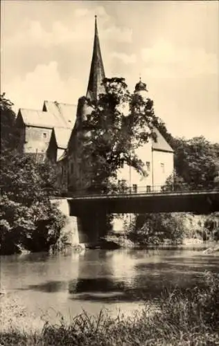 Ak Stein Hartenstein in Sachsen, Schloss Stein, an der Mulde