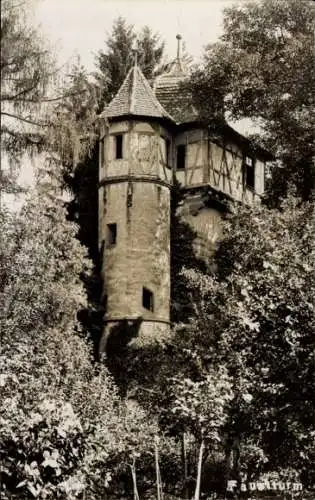 Foto Ak Maulbronn im Schwarzwald, Faustturm, Fachwerkgebäude