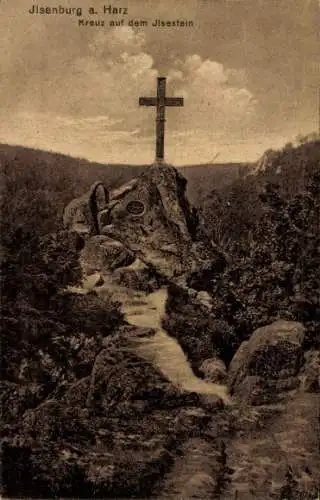 Ak Ilsenburg im Harz, Ilsestein, Gipfelkreuz