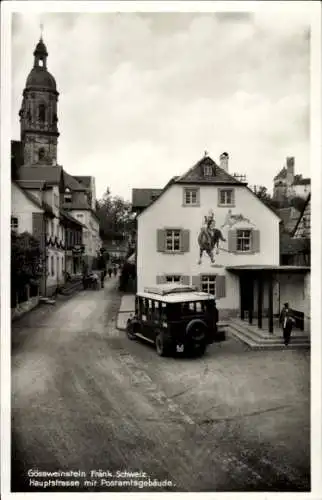 Ak Gößweinstein in Oberfranken, Hauptstraße mit Postamtsgebäude