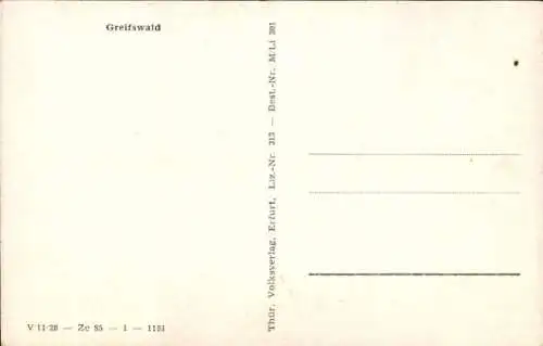 Ak Hansestadt Greifswald, Fassade