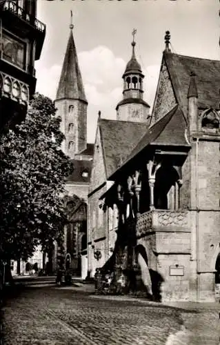 Ak Goslar am Harz, Rathaustreppe