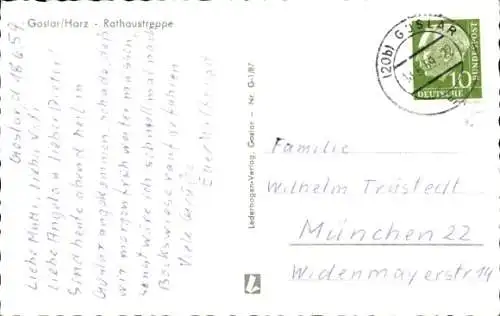 Ak Goslar am Harz, Rathaustreppe