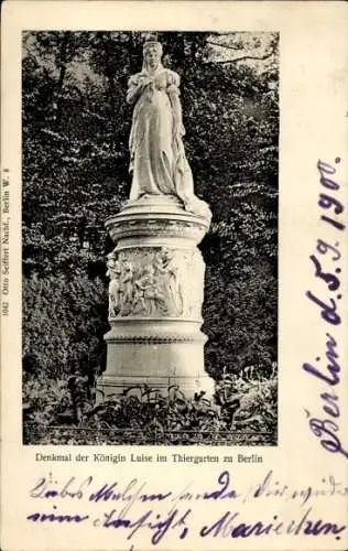 Ak Berlin Tiergarten, Königin Luise-Denkmal