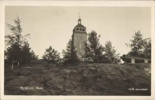 Foto Ak Moss Norwegen, Stadtturm