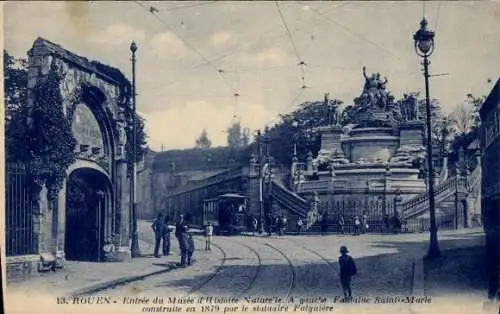 Ak Rouen Seine Maritime, Musee d'Histoire Nature, Entree, Fontaine Sainte-Marie