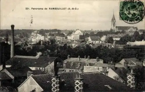 Ak Rambouillet S. et O., Panorama, Kirche, Schornstein