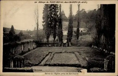 Ak Magny les Hameaux Yvelines, Abtei Port-Royal des Champs, Ruinen der Kirche, prise du Sanctuaire