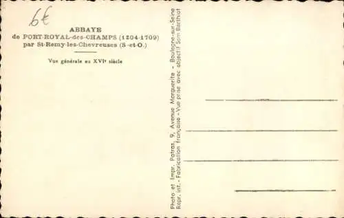 Ak Magny les Hameaux Yvelines, Abtei Port-Royal des Champs, Gesamtansicht, Wald