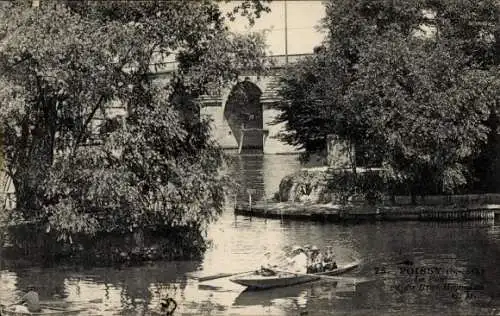 Ak Poissy Yvelines, Brücke, Boot