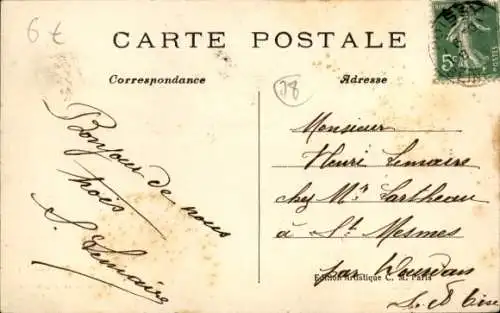 Ak Poissy Yvelines, Brücke, Boot