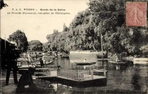 Ak Poissy S. et O., Bords de la Seine, Bras de Migneaux