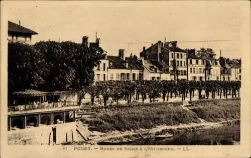 Ak Poissy Yvelines, Bords de la Seine a l'Esturgeon