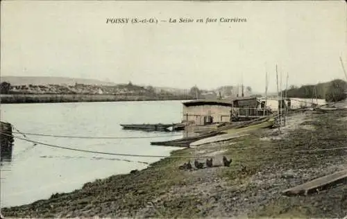 Ak Carrières sous Poissy Yvelines, Gesamtansicht, Seine