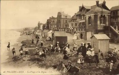 Ak Villers sur Mer Calvados, Plage, Digue