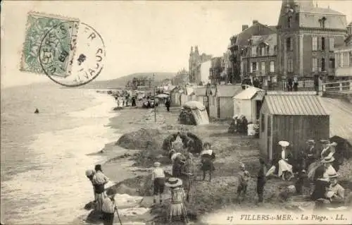 Ak Villers sur Mer Calvados, Strand