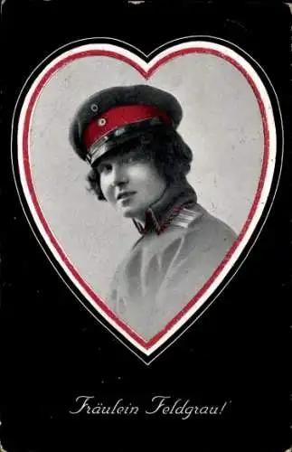 Ak Fräulein Feldgrau, Frau in Uniform