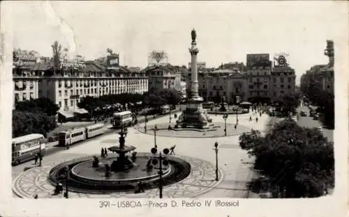 Ak Lisboa Lissabon Portugal, Praca D. Pedro IV