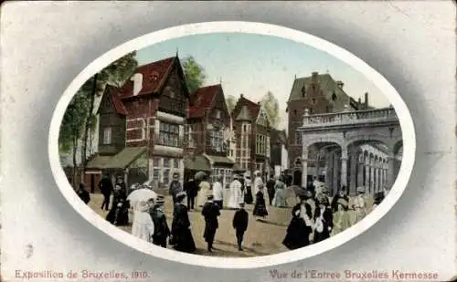 Passepartout Ak Weltausstellung Brüssel 1910, Entree Kermesse, Eingangsbereich