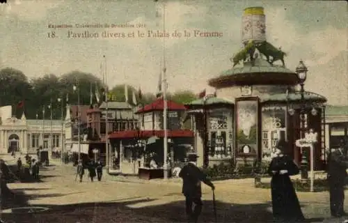 Ak Brüssel Brüssel, Ausstellung 1910, Verschiedener Pavillon, Palais de la Femme