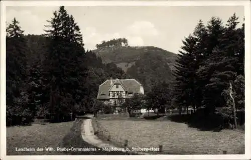 Ak Stolberg Südharz, Landheim des Wilhelm Raabe Gymnasiums Magdeburg