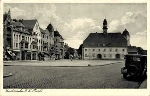 Ak Finsterwalde in der Niederlausitz, Markt, Rathaus