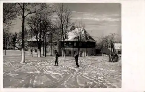 Ak Jöhstadt im Erzgebirge Sachsen, Schullandheim Staatsrealgymnasium Annaberg, Winter