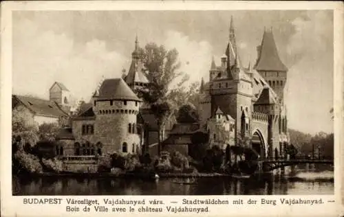 Ak Budapest Ungarn, Stadtwäldchen, Burg Vajdahunyad