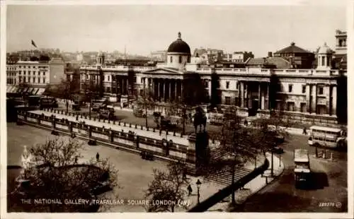 Ak London City England, Trafalgar Square, Nationalgalerie