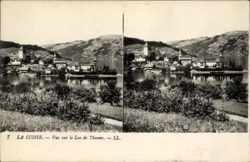 Stereo Ak Thun Kanton Bern Schweiz, Thuner See