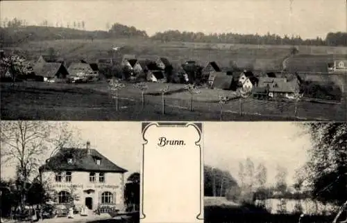 Ak Brunn Oberpfalz, Totalansicht, Gasthaus Georg Prottengeyer