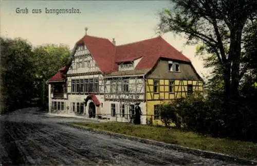 Ak Bad Langensalza in Thüringen, Gasthaus, Fachwerkhaus