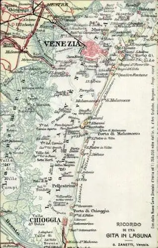 Landkarten Ak Venezia Venedig Veneto, Mestre, Chioggia, Porto di Malamocco