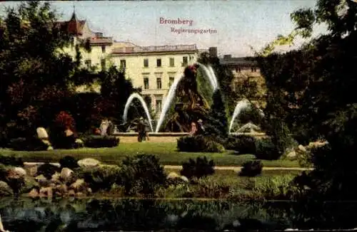 Ak Bydgoszcz Bromberg Westpreußen, Regierungsgarten