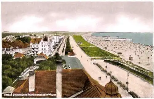 Ak Świnoujście Swinemünde Pommern, Strandpromenaden